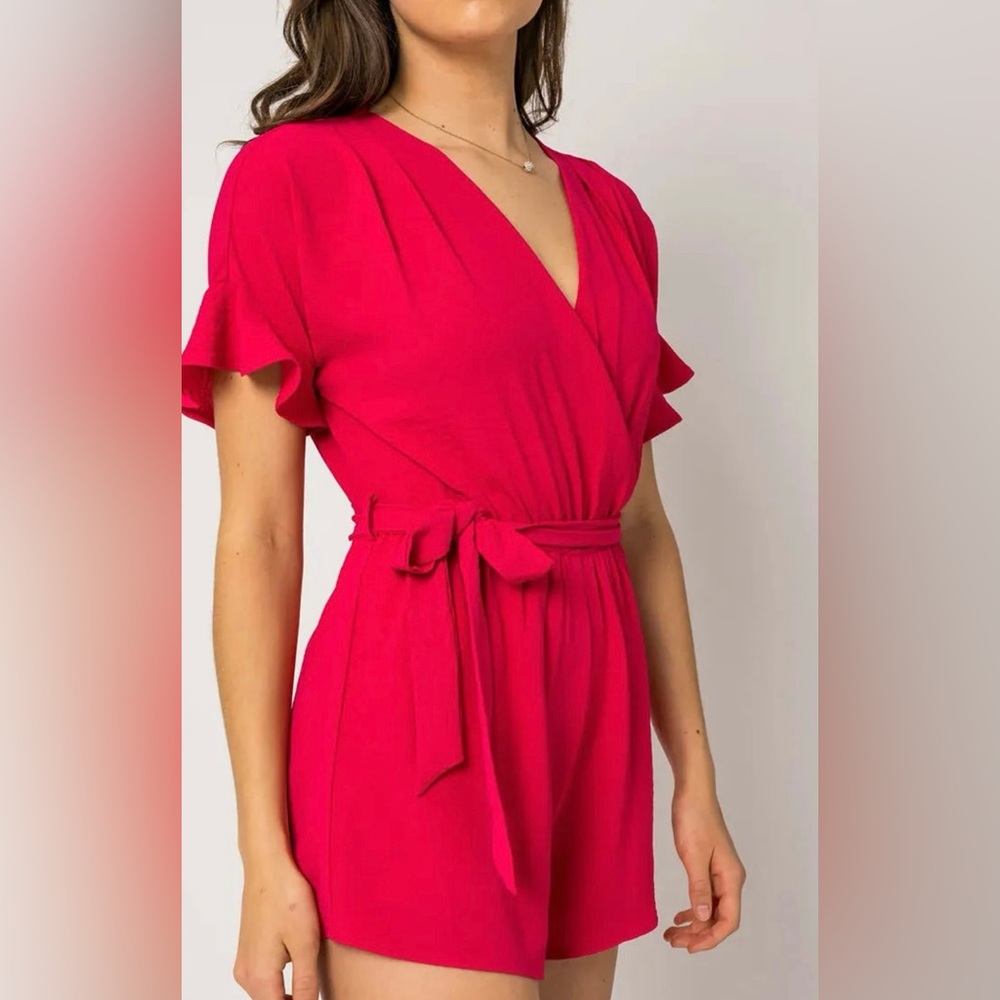 NWT Pink Tie-Waist Romper | Comfy Spring Summer Romper | Size S - Picture 5 of 7